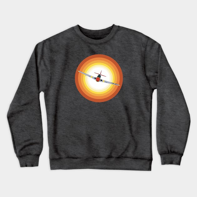 P-51 Mustang Sunset Crewneck Sweatshirt by Kassi Skye